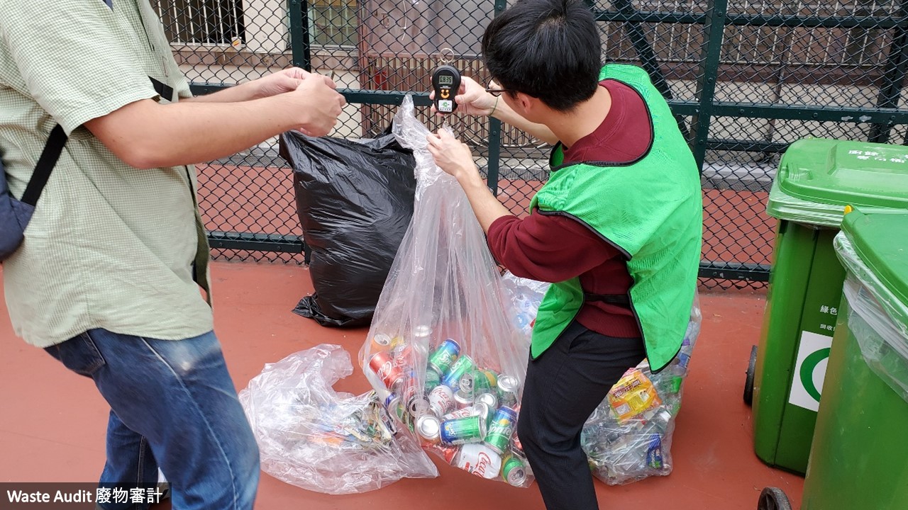 Waste audit in progress by a Green Ambassador